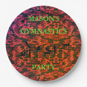 Boys Gymnastik Geburtstagsparty Camouflage Teller