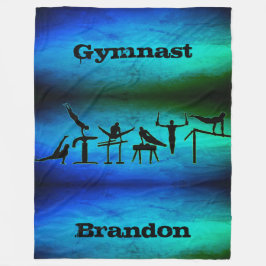 Boys Gymnastik Gymnast Blanket mit seinem Namen Fleecedecke