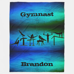 Boys Gymnastik Gymnast Blanket mit seinem Namen Fleecedecke