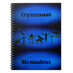 Boys Gymnastik Personalisiert Blue Spiral Notebook Notizblock
