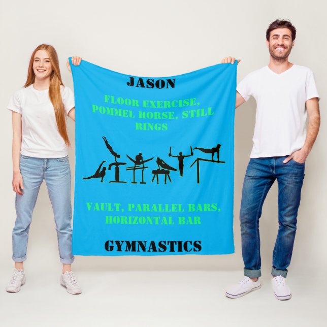 Boys Gymnastik Personalisiert Fleece Blanket (Beispiel)