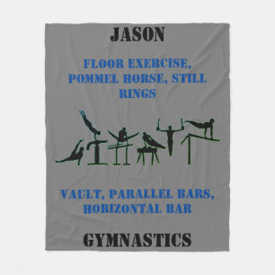 Boys Gymnastik Personalisiert Fleece Blanket