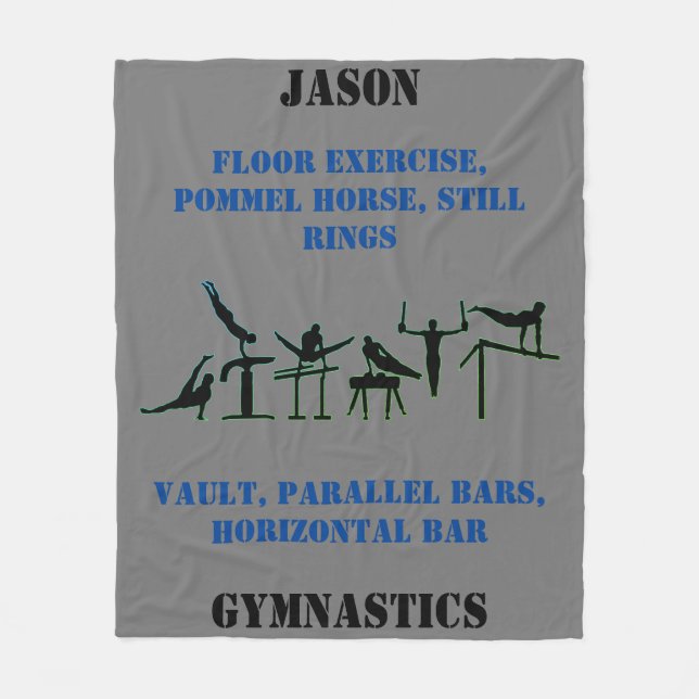 Boys Gymnastik Personalisiert Fleece Blanket (Vorderseite)