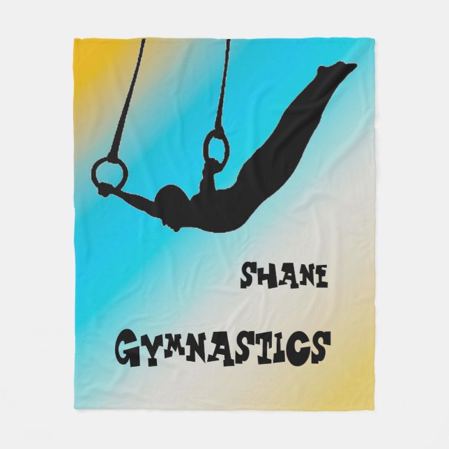 Boys Gymnastik Rings Gradient Fleecedecke (Vorderseite)