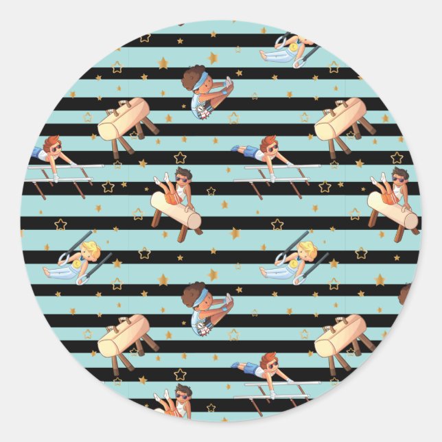 Boys Gymnastik Rings Parallel Bars Pommel Pferd Runder Aufkleber (Vorderseite)