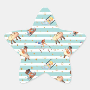 Boys Gymnastik Rings Parallel Bars Pommel Pferd Stern-Aufkleber