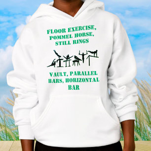 Boys Gymnastik Skills Hoodie mit seinem Namen auf 