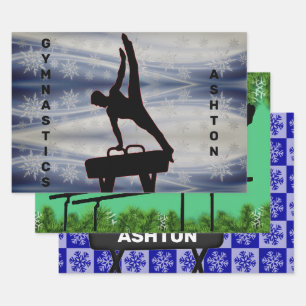 Boys Gymnastik Weihnachtswrapping Paper Sheet Set Geschenkpapier Set