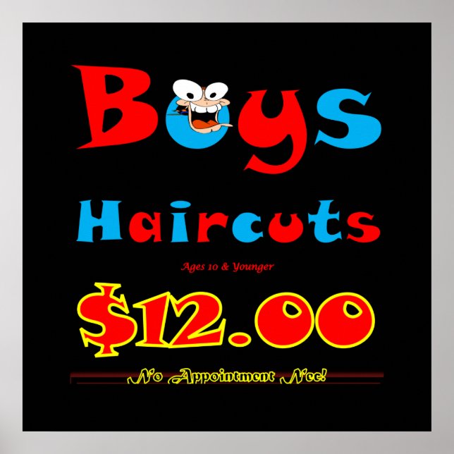 Boys Haircut Sale Poster Matte (Vorne)