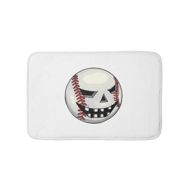 Boys Halloween Kürbislaterne Baseball Player Badematte (Vorderseite)
