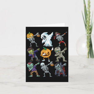 Boys Halloween Skeleton Kürbislaterne Zombie Dab Karte