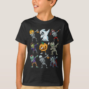 Boys Halloween Skeleton Kürbislaterne Zombie Dab T-Shirt