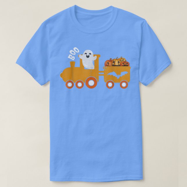 Boys Halloween Train Boo Funny Ghost Pumpkin Toddl T-Shirt (Design vorne)