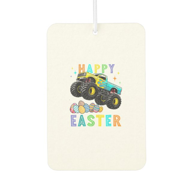 Boys Happy Easter Monster Truck Easter Eggs Toddle Autolufterfrischer (Vorderseite)