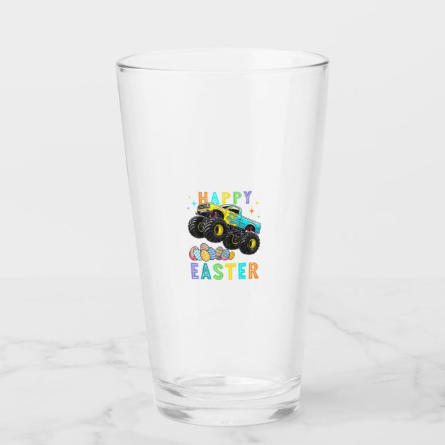 Boys Happy Easter Monster Truck Easter Eggs Toddle Glas (Vorderseite)
