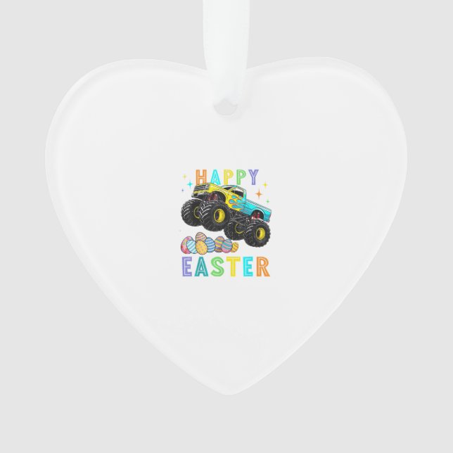 Boys Happy Easter Monster Truck Easter Eggs Toddle Ornament (Vorderseite)