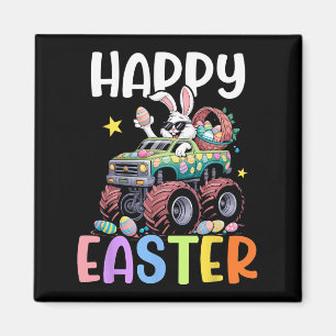 Boys Happy Ostermonster Truck Ostereier Bunny Magnet