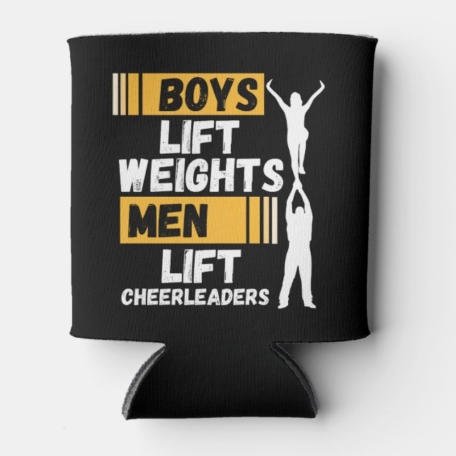 Boys heben Gewicht Männer heben Cheerleader Cheerl Dosenkühler (Vorderseite)