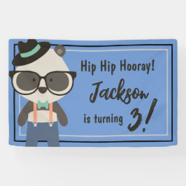 Boys Hipster Mister Panda Bear Geburtstag Banner