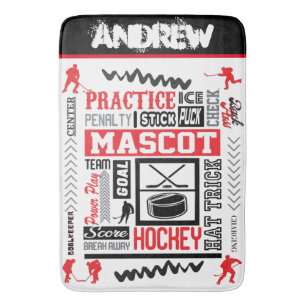 Boys Hockey Terminologie Personalisiert Badematte