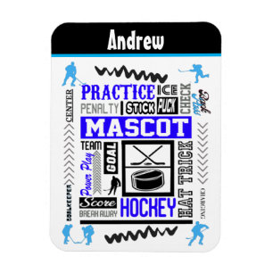 Boys Hockey Terminologie Personalisiert Blue Magnet