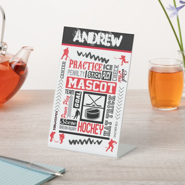 Boys Hockey Terminologie Personalisiert Sockelschild (In SItu)
