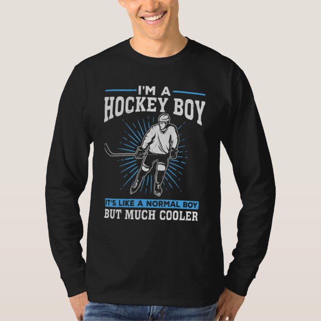 Boys Ice Hockey Player Hockey T-Shirt (Vorderseite)