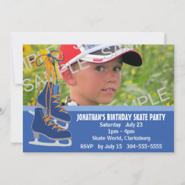 Boy's Ice Skaten Party Einladung