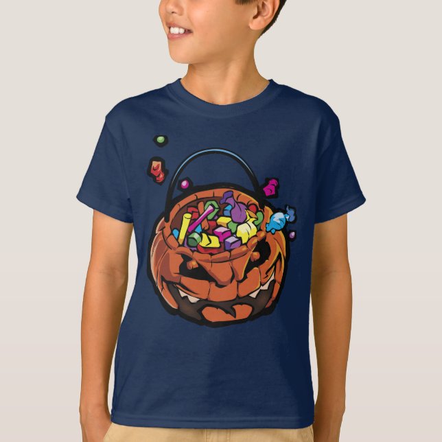 Boys Jack-O-Lantern Halloween Grafik T-Shirt (Vorderseite)