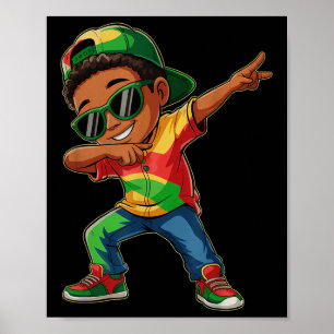 Boys Juneteenth Dabbing Black King 1865 African Ki Poster