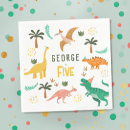 Boys Jungle Dinosaur T-Rex Kinder 5. Geburtstag Serviette