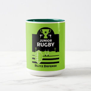 Boys Junior Rugby Players Zweifarbige Tasse