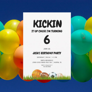 Boy's Kickin it Up Birthday Party Einladung