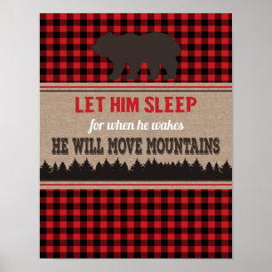 Boys Kinderzimmer Wall Art Buffalo Karierter Bär Poster