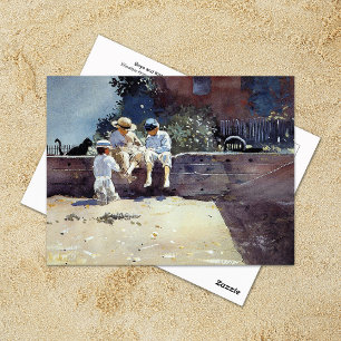 Boys Kitten Winslow Homer Postkarte
