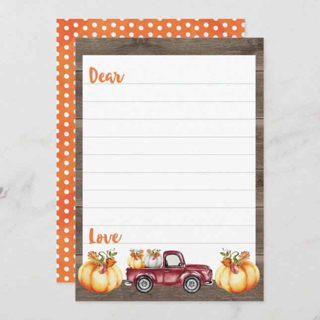 Boys kleine Pumpkin-Zeit-Kapselkarten Einladung (Vorne/Hinten)