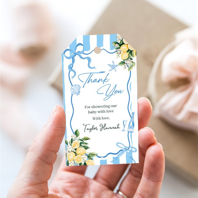 Boys Lemon Ciao Baby Italian Baby Shower Geschenkanhänger (Von Creator hochgeladen)