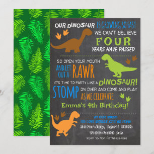 Boy's Little Dinosaurier Kindergeburtstag Einladun Einladung