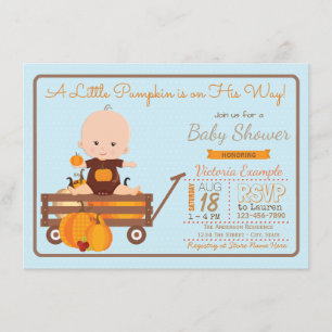 Boys Little Pumpkin Baby Dusche Einladung