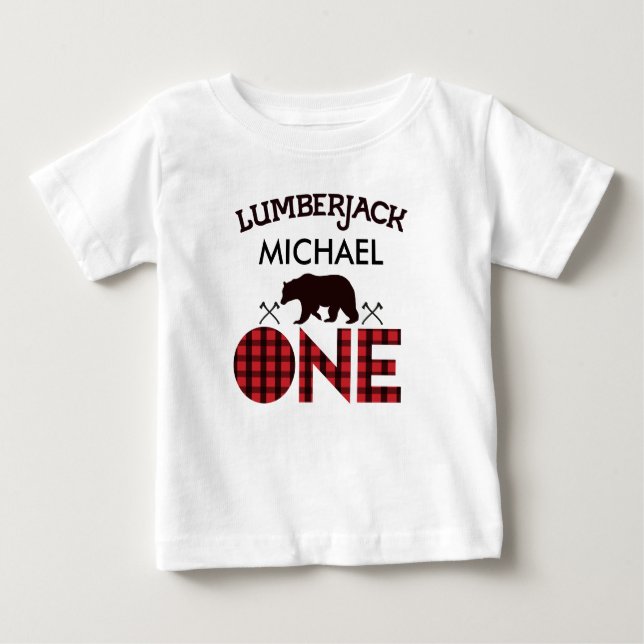 Boys Lumberjack Bear Arrows 1st Birthday T - Shirt (Vorderseite)