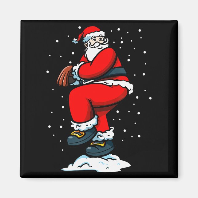 Boys Men Xmas Tcher Santa Claus Christmas Baseball Magnet (Vorne)