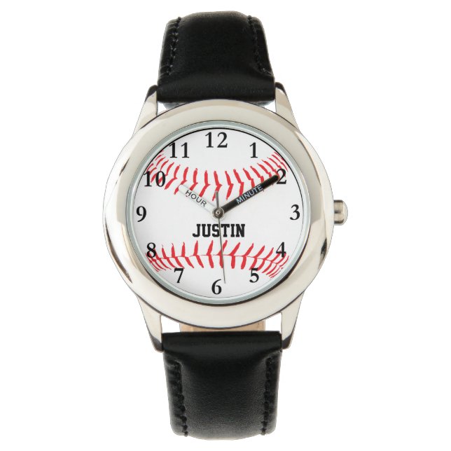 Boys mit Personalisierten Baseball-Namen beobachte Armbanduhr (Vorderseite)