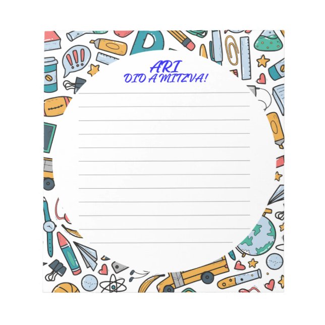 Boys Mitzva Hinweis Notizblock (Vorderseite)