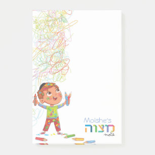 Boy's Mitzvah Note - 4x6 Sticky Notepad Post-it Klebezettel