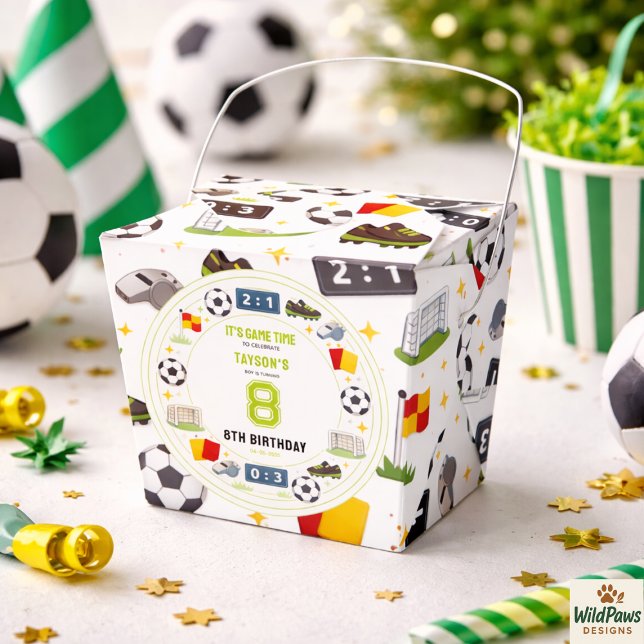 Boys Modern Sports Soccer Kids 8th Birthday Party Geschenkschachtel (Boys Modern Sports Soccer Kids 8th Birthday Party Favor Boxes
)