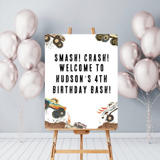 Boys Monster Truck individuell anpassbare Geburtst Poster