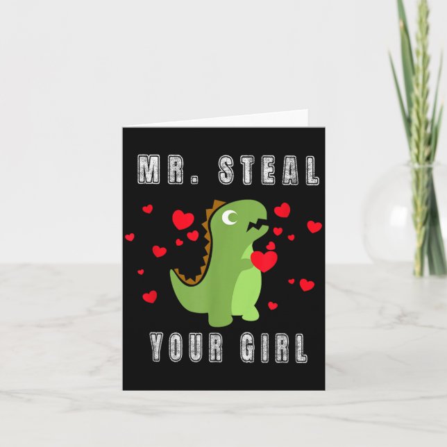Boys Mr. Steal Your Girl - Cute Valentines Day Din Karte (Vorderseite)