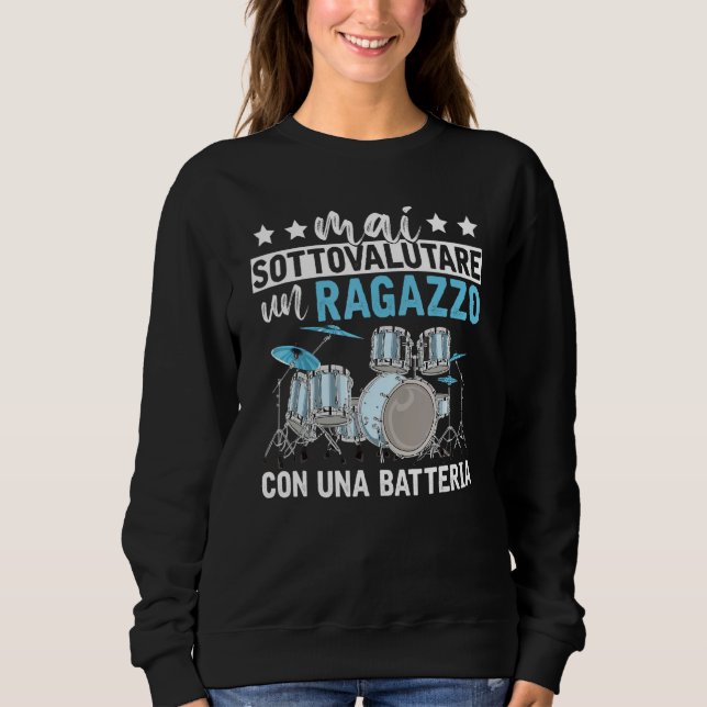Boys Musical Instrument Drum Set Drum Set Sweatshirt (Vorderseite)