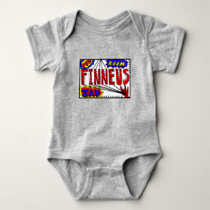 Boys Name Finneus Spider Web Super Power Baby Strampler