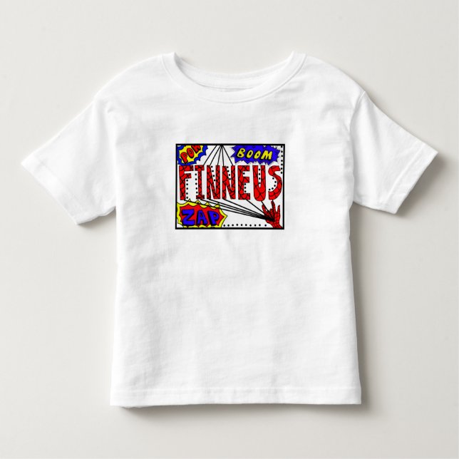 Boys Name Finneus Spider Web Super Power Kleinkind T-shirt (Vorderseite)
